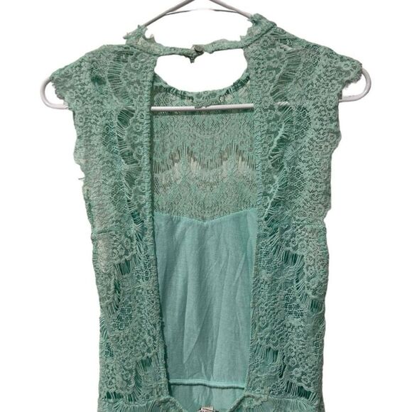 Intimately Free People Daydream Lace Open Back Bodycon Dress Mint Green Medium - Picture 2 of 13